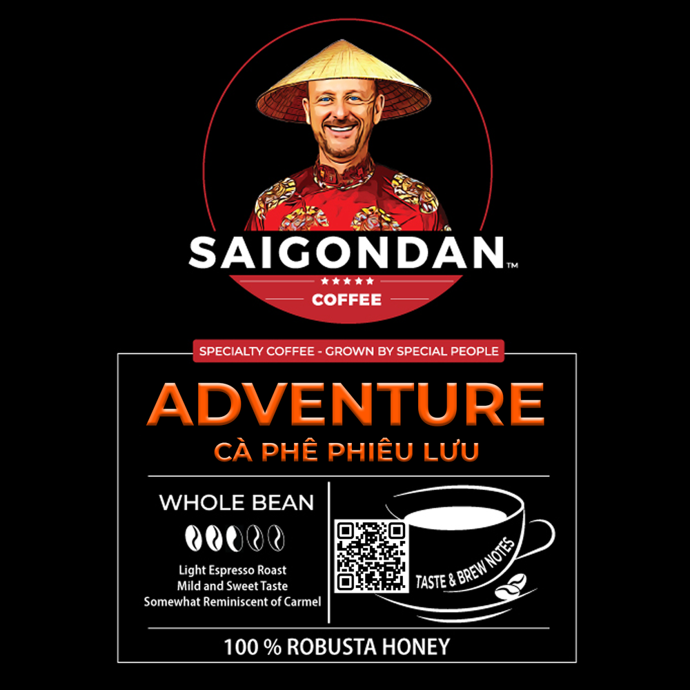 Adventure Whole Bean Coffee | Light Espresso Roast | 100% Robusta | Vietnamese Single Origin | Roasted in Small Batch | Smooth & Naturally Sweet | Direct Trade | No Preservatives | 12 Oz