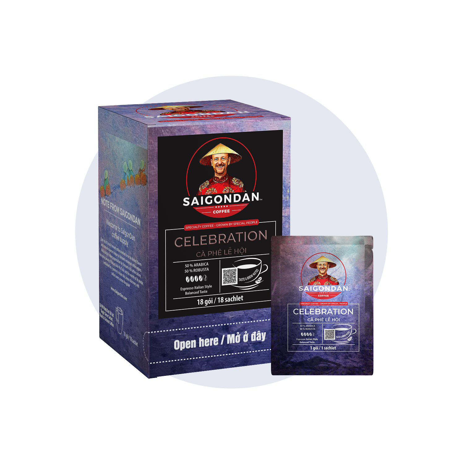 Celebration Drip Coffee | Espresso Roast Italian Style | Arabica & Robusta Blend | Vietnamese Single Origin | Small Batch Roasted | Direct Trade | No Preservatives | 18 Sachets